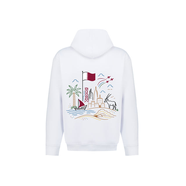 Qatar Line Art Landmarks Hoodie