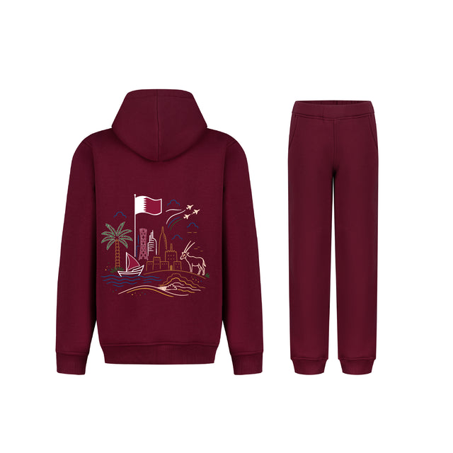 Kids Qatar Skyline Line-Art Set