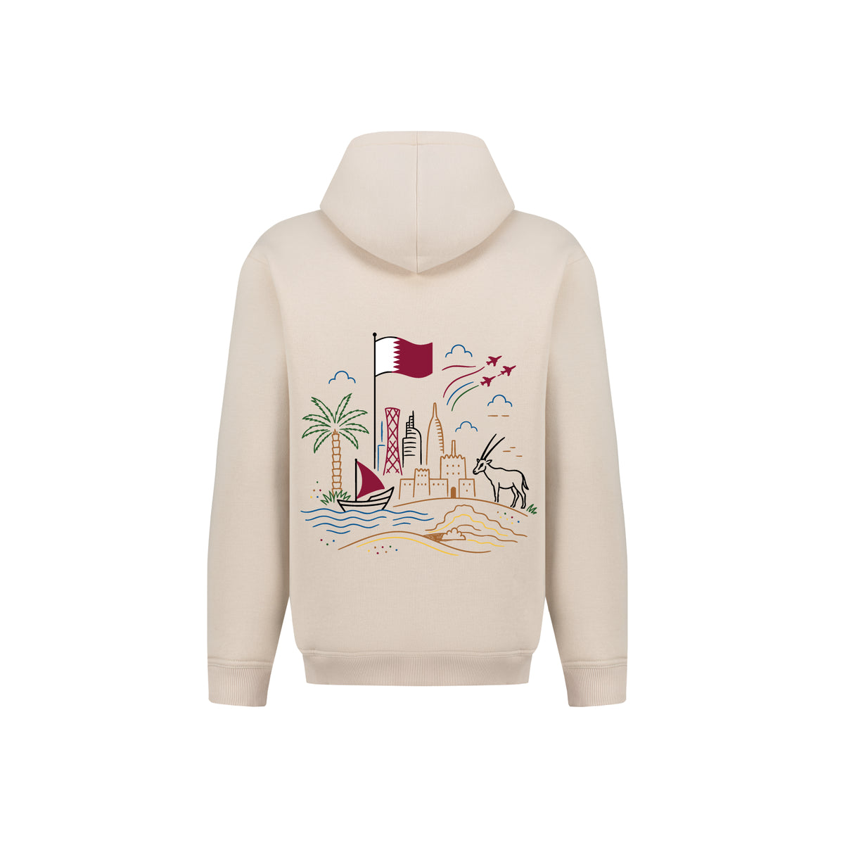 Qatar Line Art Landmarks Hoodie