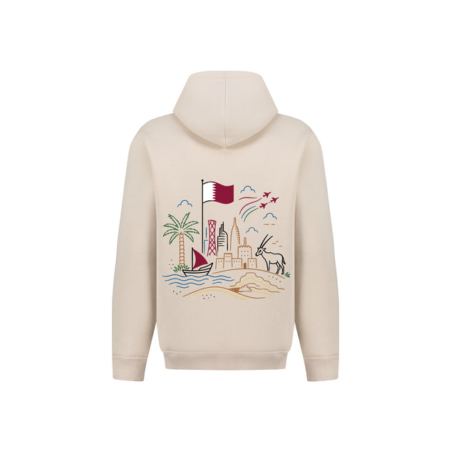 Qatar Line Art Landmarks Hoodie