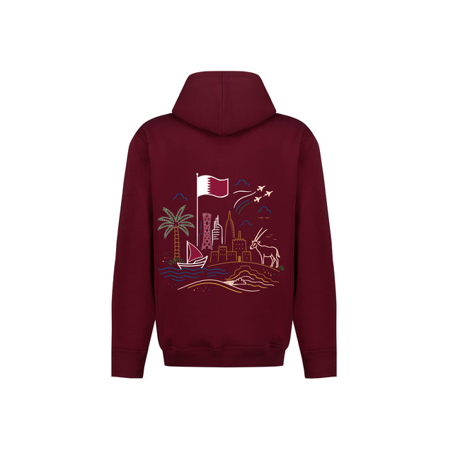 Qatar Line Art Landmarks Hoodie