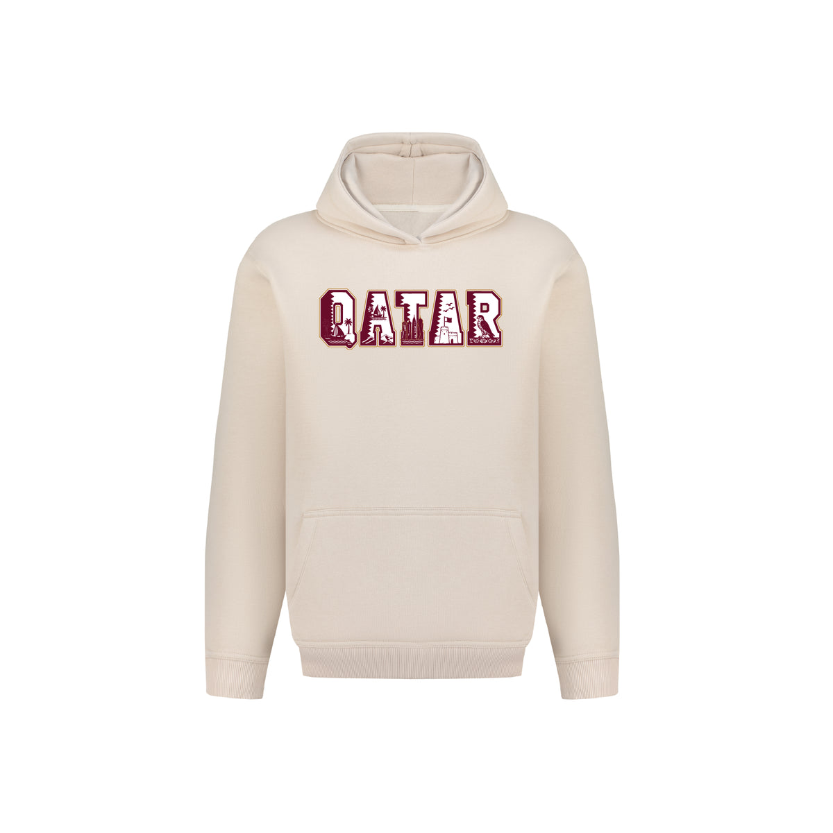 Qatar Landmarks Block Letters Hoodie
