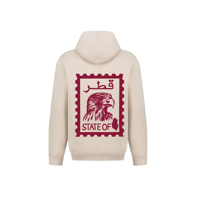 State of Qatar Falcon Stamp Hoodie